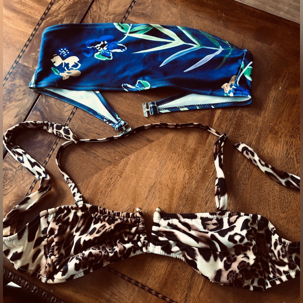 2 Bandeau style bathing suit tops